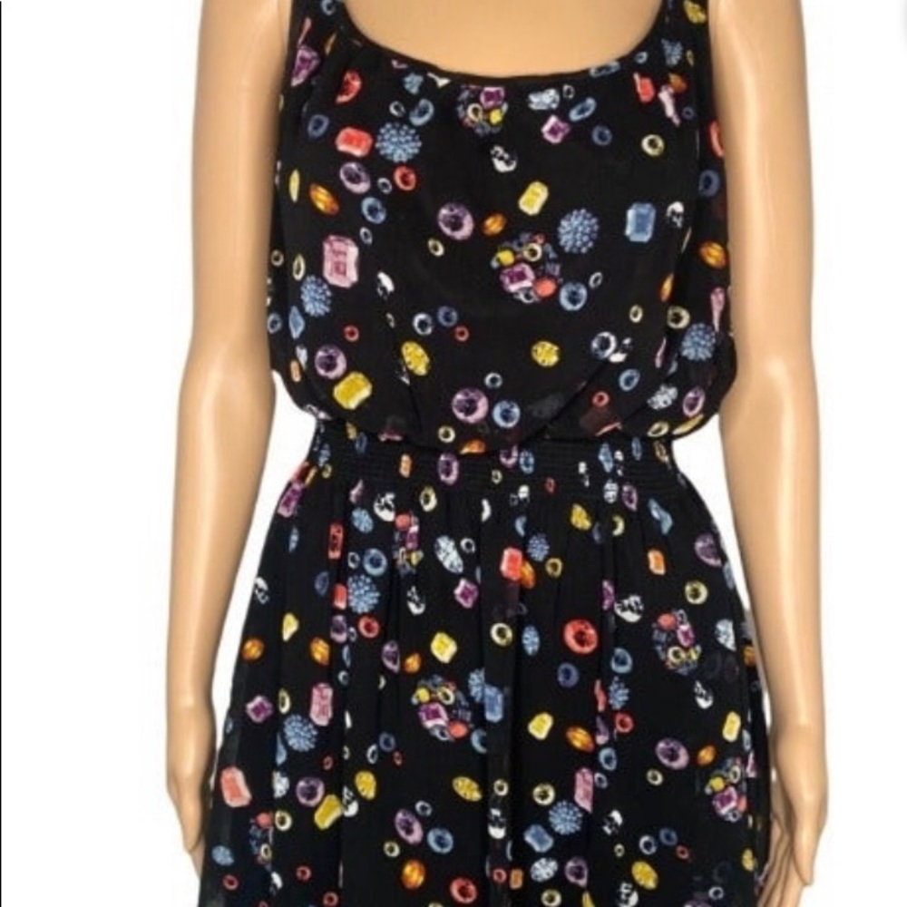 ☀️NWOT Black jewel and skull spaghetti strapped romper with built in shorts